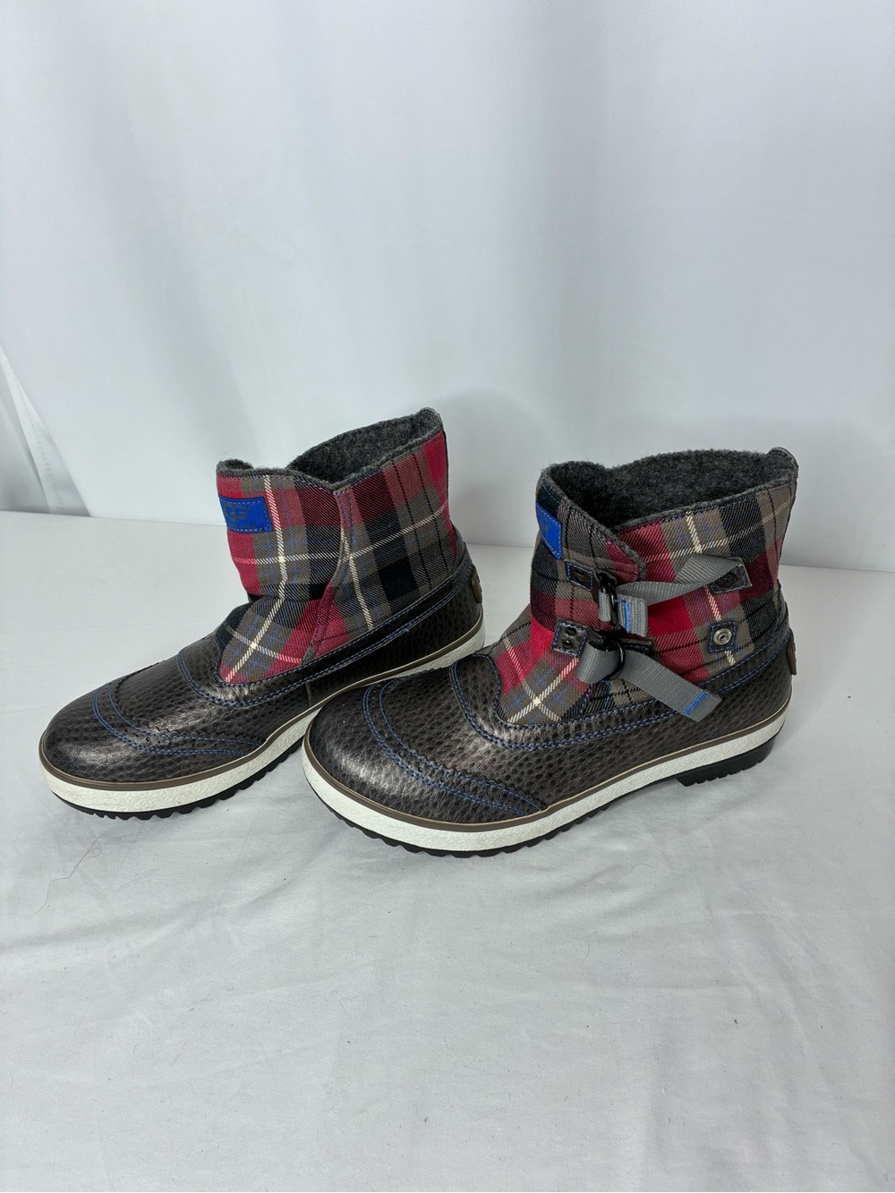 UGG Marais Waterproof Plaid Wool Winter Boots Buckle Snow Boots Women’s 8